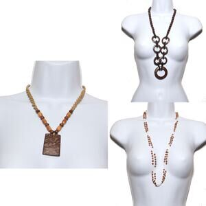 3 Boho Style Necklaces Unbranded